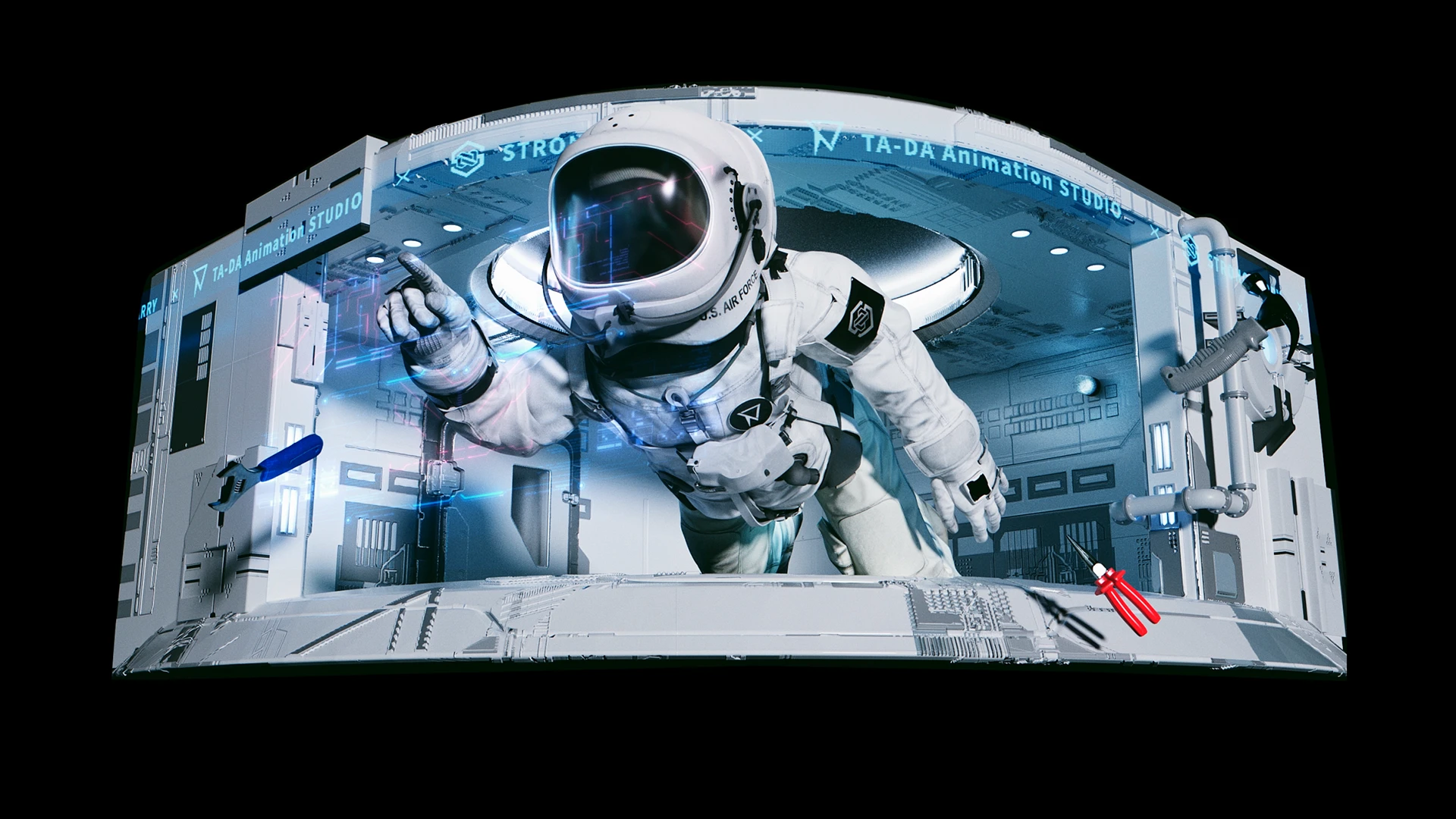 3D 아나몰픽 — 우주비행사